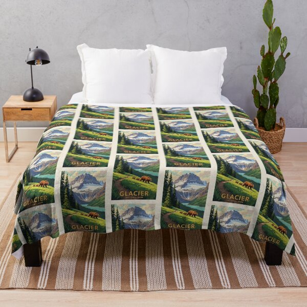 Item preview, Glacier National Park Vintage Grizzly Bear and Mountain   designed and sold by TeeARTHY.