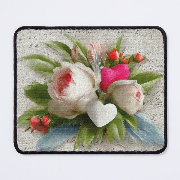 Item preview, Romantic vintage style bouquet with roses and spring flowers, soft shabby chic aesthetic. designed and sold by olenapetol.