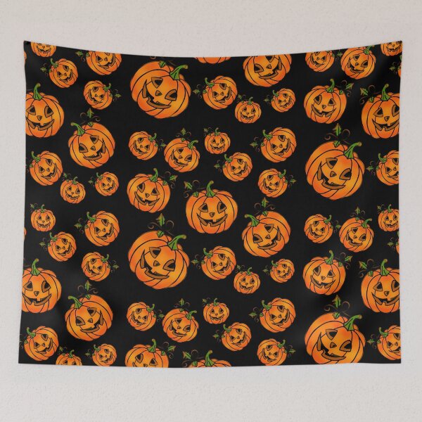 Item preview, Fun Halloween pumpkins jack-o-lantern pattern designed and sold by hollycooper.
