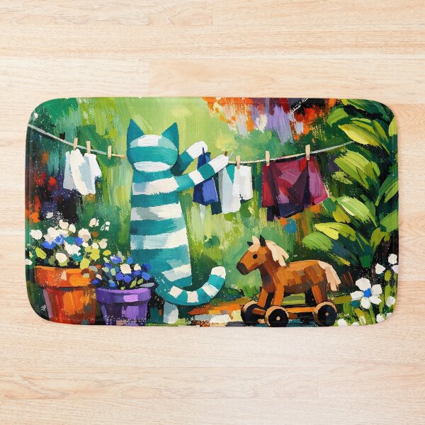 Item preview, Whimsical Garden with Cat and Toy designed and sold by cuprum.