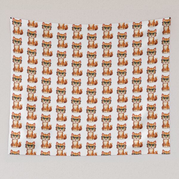 Item preview, Cute Tabby Cat With Glasses Art designed and sold by PriyankaSonara.