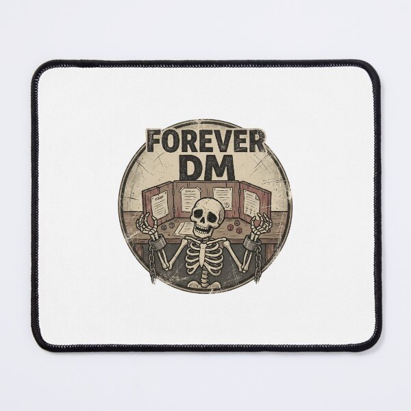 Item preview, Forever DM Skeleton Chained To Screen Funny RPG Game Master designed and sold by Fenay Designs.