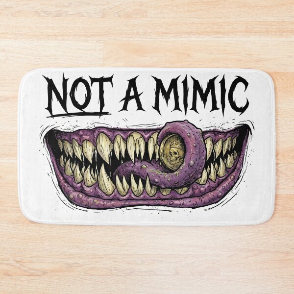 Item preview, Not A Mimic Funny Monster Mouth Gold Coin Tabletop RPG designed and sold by Fenay Designs.