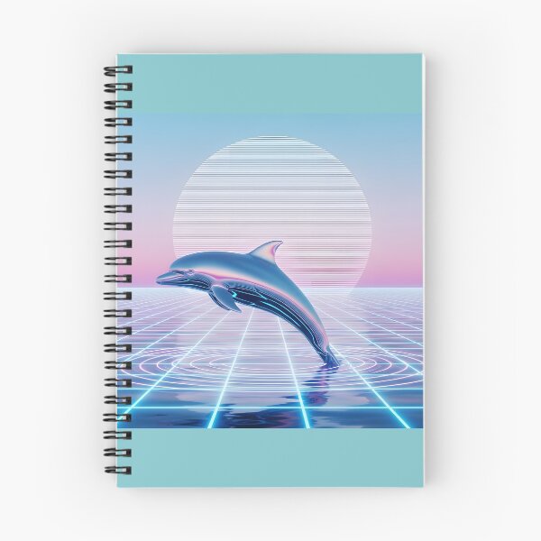 Item preview, Neon Chrome Dolphin - Vaporwave Seapunk Sunset designed and sold by powersunlight.