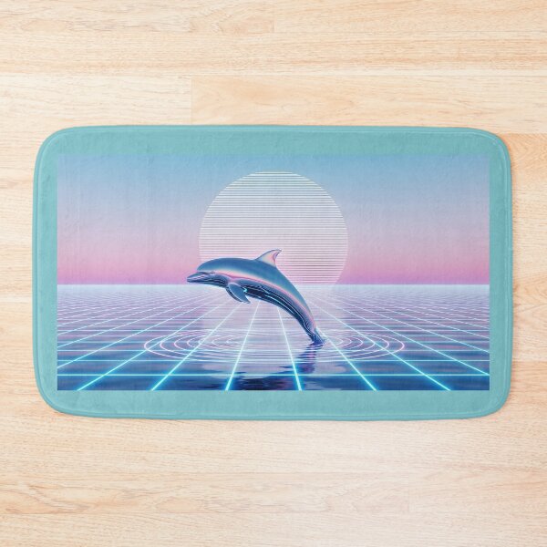 Item preview, Neon Chrome Dolphin - Vaporwave Seapunk Sunset designed and sold by powersunlight.