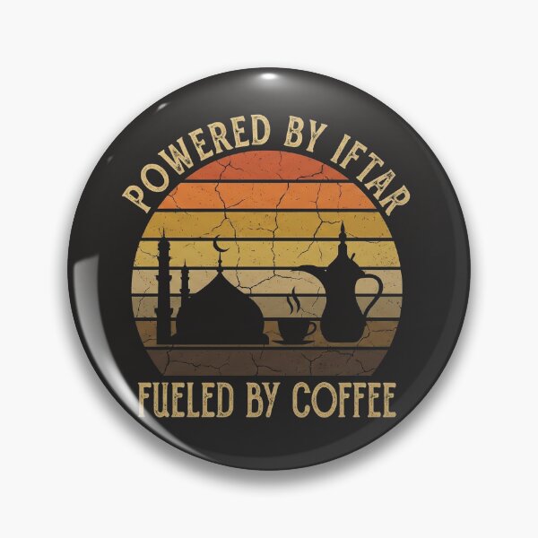 Item preview, Powered By Iftar Fueled By Coffee - Retro Sunset Ramadan Design designed and sold by chihab21.