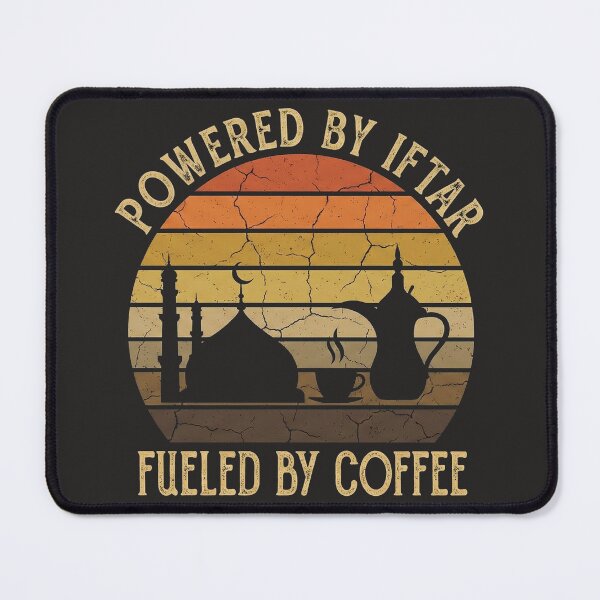 Item preview, Powered By Iftar Fueled By Coffee - Retro Sunset Ramadan Design designed and sold by chihab21.