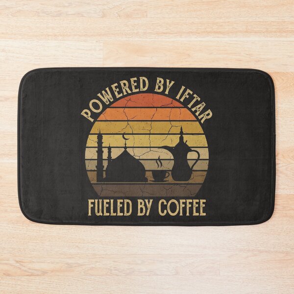 Item preview, Powered By Iftar Fueled By Coffee - Retro Sunset Ramadan Design designed and sold by chihab21.