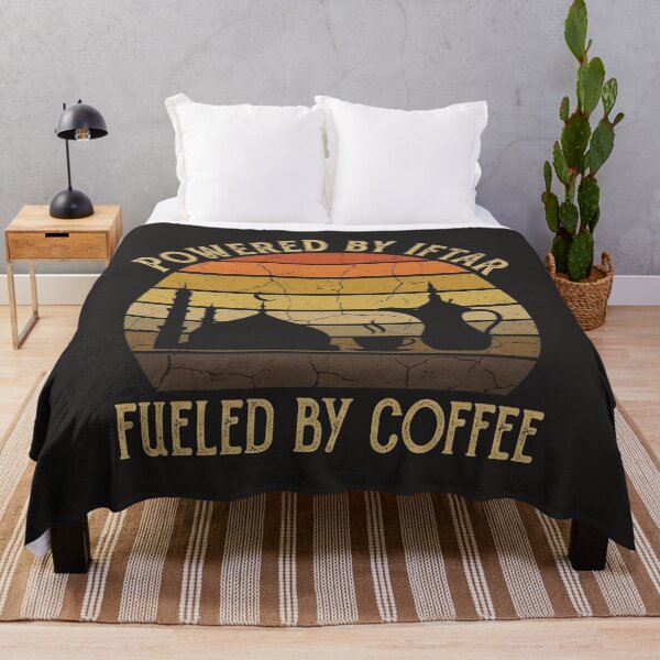 Item preview, Powered By Iftar Fueled By Coffee - Retro Sunset Ramadan Design designed and sold by chihab21.