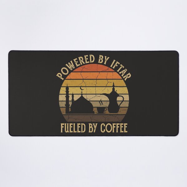 Item preview, Powered By Iftar Fueled By Coffee - Retro Sunset Ramadan Design designed and sold by chihab21.