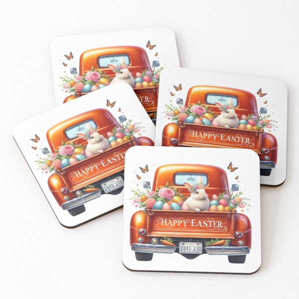 Item preview, Easter Spring Truck Design, Easter Cute Bunny, Floral Truck Art, Vintage Spring Paster Truck designed and sold by gabrielakrall.