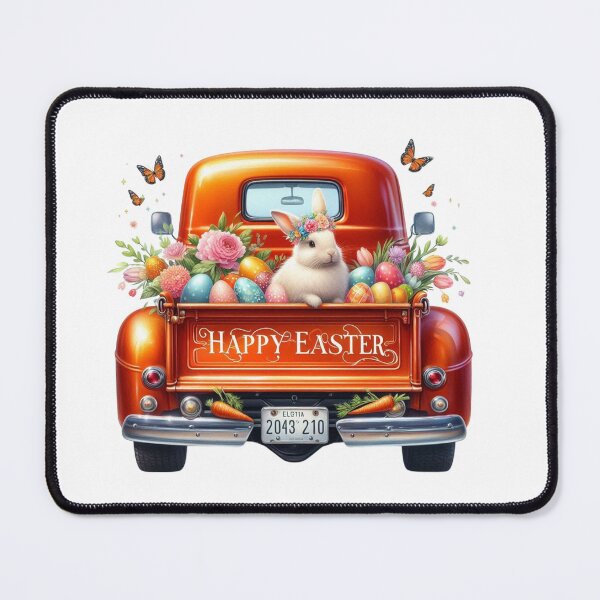 Item preview, Easter Spring Truck Design, Easter Cute Bunny, Floral Truck Art, Vintage Spring Paster Truck designed and sold by gabrielakrall.