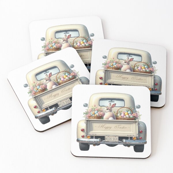 Item preview, Easter Spring Truck Design, Easter Cute Bunny, Floral Truck Art, Vintage Spring Paster Truck designed and sold by gabrielakrall.