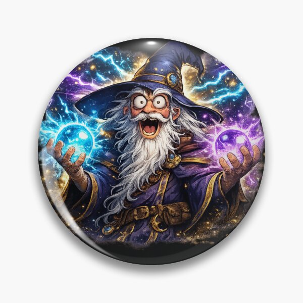 Item preview, Funny Powerful Wizard With Magic Orbs designed and sold by madebysiwa.