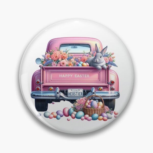 Item preview, Happy Easter Spring Truck Design, Easter Cute Bunny, Floral Truck Art, Vintage Spring Paster Truck designed and sold by gabrielakrall.