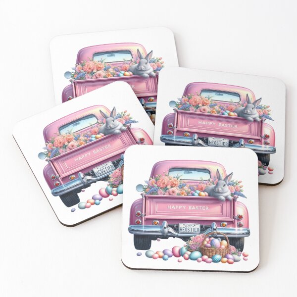 Item preview, Happy Easter Spring Truck Design, Easter Cute Bunny, Floral Truck Art, Vintage Spring Paster Truck designed and sold by gabrielakrall.