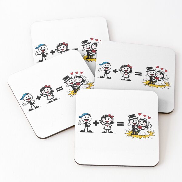 Item preview, Love Equation - Boy + Girl = Wedding fun designed and sold by ArtDecorPixell.