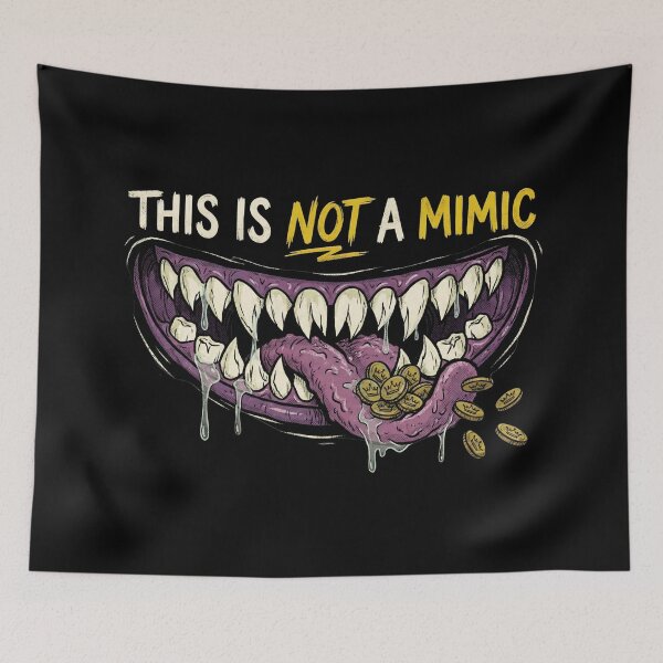 Item preview, This Is Not A Mimic Funny Monster Mouth Gold Coins designed and sold by Fenay Designs.