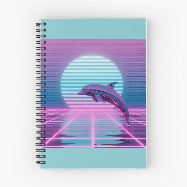 Item preview, Neon Chrome Dolphin - Vaporwave Seapunk Sunset designed and sold by powersunlight.