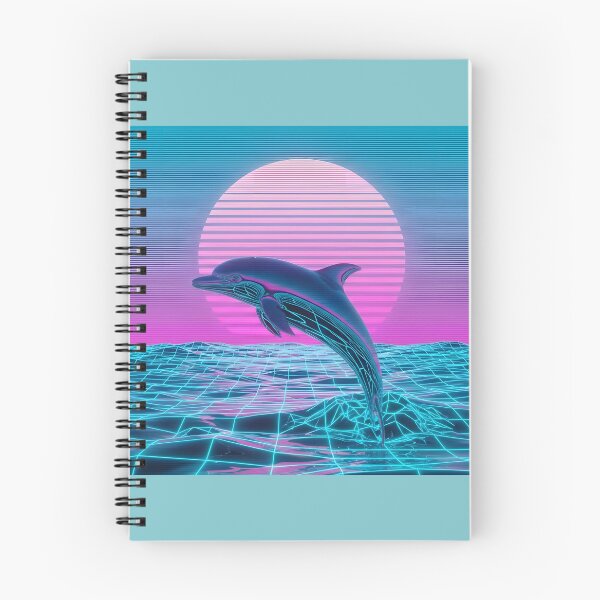 Item preview, Neon Chrome Dolphin - Vaporwave Seapunk Sunset designed and sold by powersunlight.