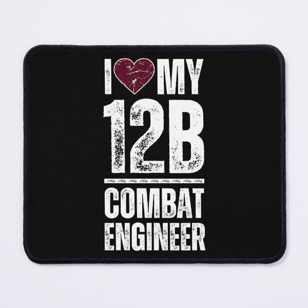 Item preview, I Love My 12B Combat Engineer – Proud Army MOS Support Design for Military Families & Soldiers Red Heart Destressed White Font designed and sold by GFamilyC.