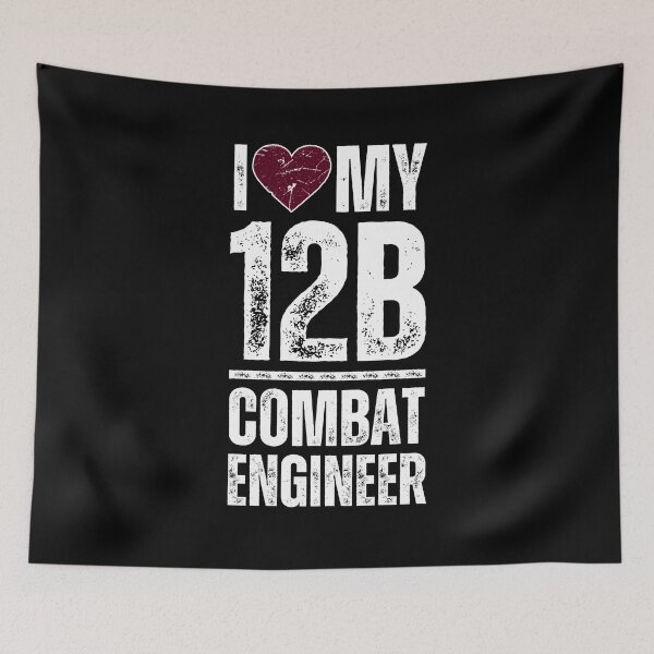 Item preview, I Love My 12B Combat Engineer – Proud Army MOS Support Design for Military Families & Soldiers Red Heart Destressed White Font designed and sold by GFamilyC.