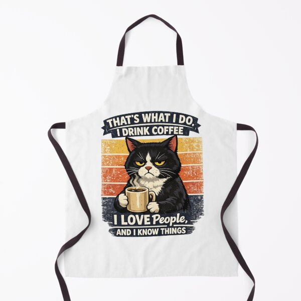 Item preview, That's What I Do I Drink Coffee I Love People And I Know Things Cat Drinking designed and sold by Wild Shirt Studio.