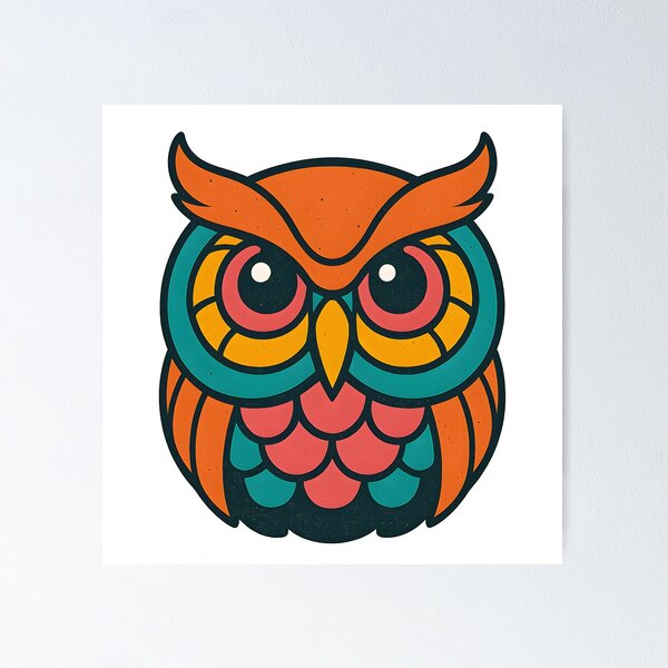 Item preview, Retro Owl – 70s Geometric Design designed and sold by Sunset Syndicate.