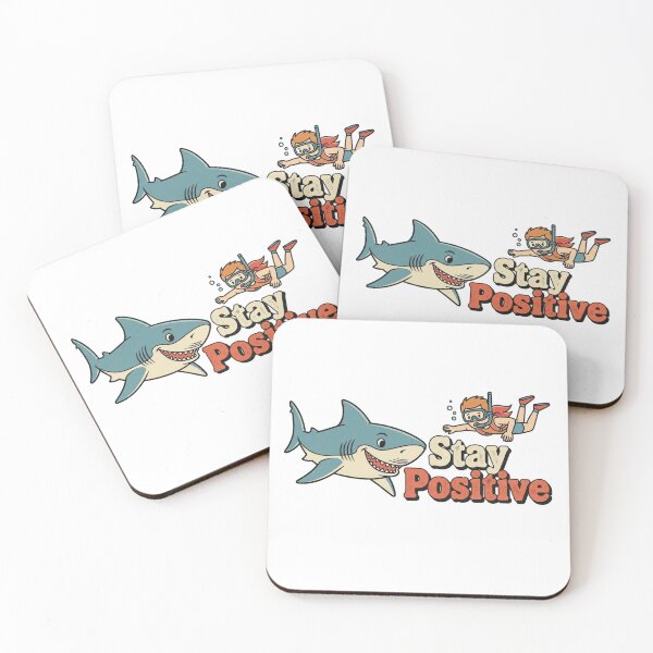 Item preview, Stay Positive – Retro Shark Humor Vintage Illustration 5 designed and sold by FlamaC.