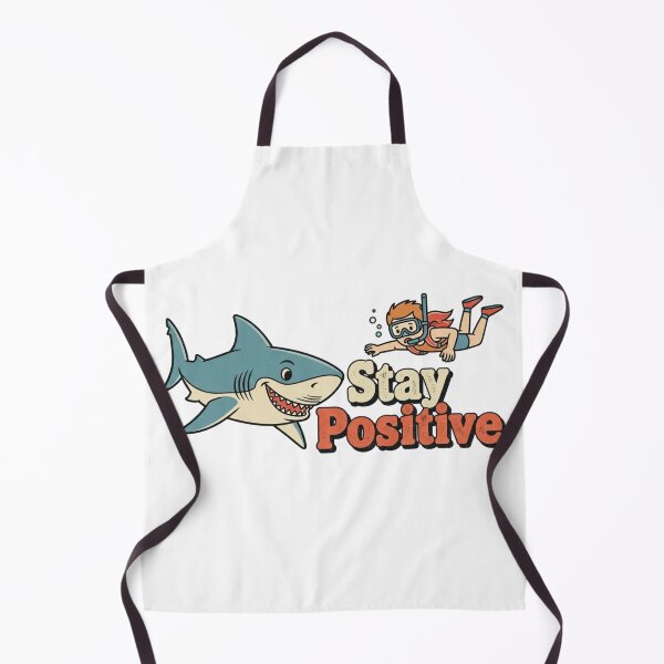 Item preview, Stay Positive – Retro Shark Humor Vintage Illustration 5 designed and sold by FlamaC.