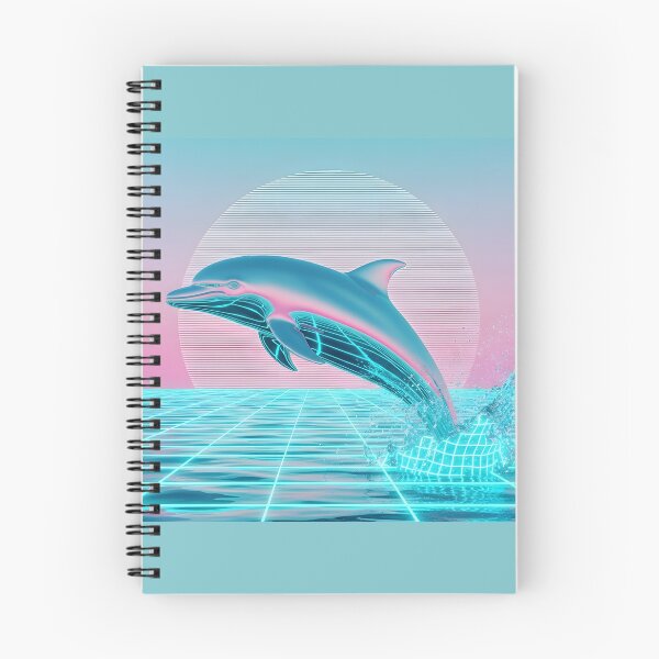 Item preview, Neon Chrome Dolphin - Vaporwave Seapunk Sunset designed and sold by powersunlight.