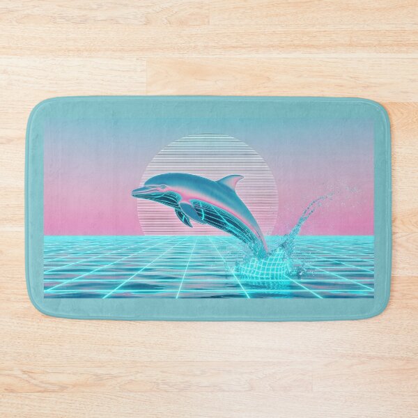 Item preview, Neon Chrome Dolphin - Vaporwave Seapunk Sunset designed and sold by powersunlight.