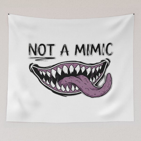 Item preview, Not A Mimic Sharp Teeth Monster Mouth Tabletop RPG designed and sold by Fenay Designs.