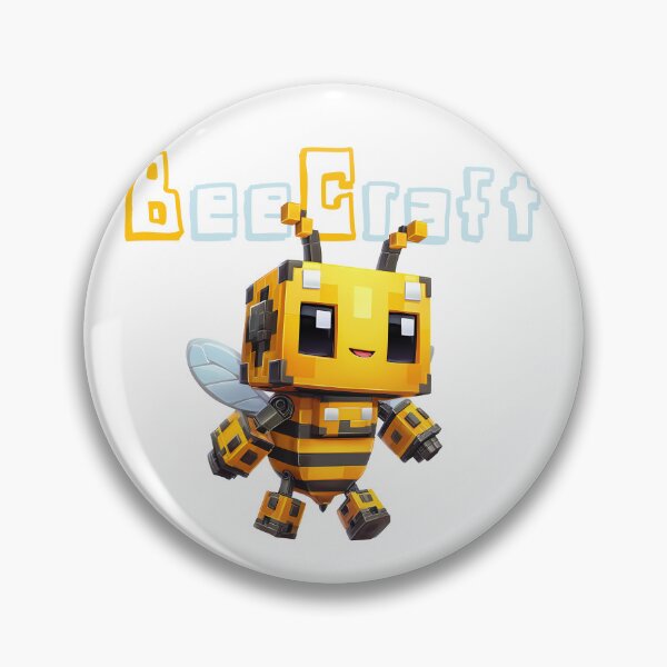 Item preview, BeebeeCraft Minecraft Bee Robot - Cute Pixel Mecha Bee Art Print designed and sold by DesignArtist.ia.
