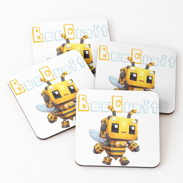 Item preview, BeebeeCraft Minecraft Bee Robot - Cute Pixel Mecha Bee Art Print designed and sold by DesignArtist.ia.