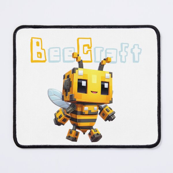 Item preview, BeebeeCraft Minecraft Bee Robot - Cute Pixel Mecha Bee Art Print designed and sold by DesignArtist.ia.