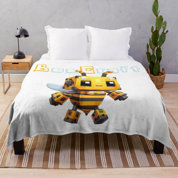 Item preview, BeebeeCraft Minecraft Bee Robot - Cute Pixel Mecha Bee Art Print designed and sold by DesignArtist.ia.