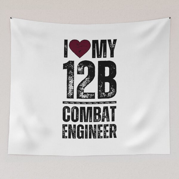 Item preview, Love My 12B Combat Engineer – Proud Army MOS Support Design for Military Families & Soldiers Red Heart Destressed Black Font designed and sold by GFamilyC.