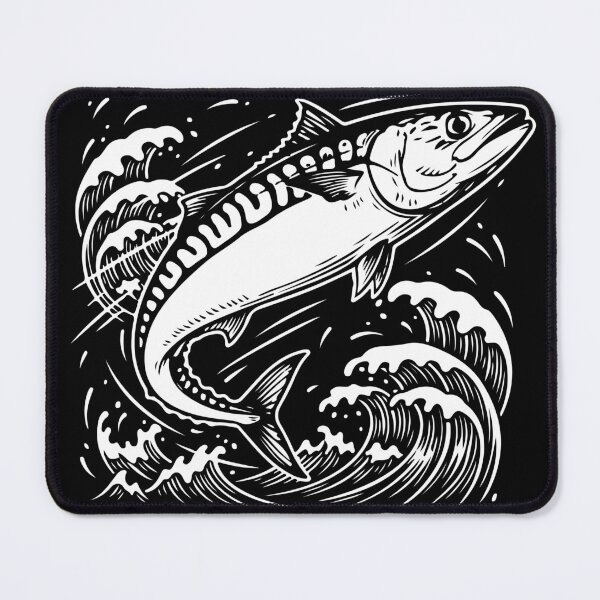 Item preview, Atlantic Speedster - Mackerel and Ocean Waves designed and sold by PixelStudioBe.
