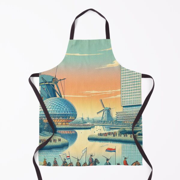 Item preview, Eindhoven Ukiyo‑e Art Print | Evoluon Dutch Landscape Japanese Style designed and sold by Vandy Fullam.