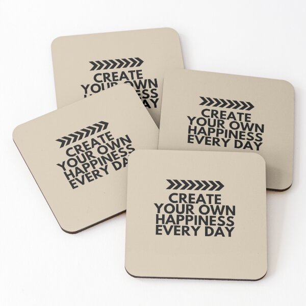 Item preview, Create Your Own Happiness Every Day – Minimalist Motivational Quote designed and sold by icreativestudio.