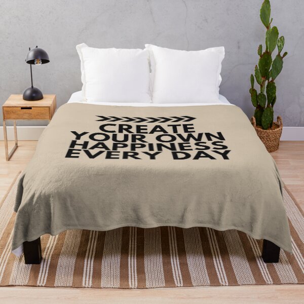 Item preview, Create Your Own Happiness Every Day – Minimalist Motivational Quote designed and sold by icreativestudio.