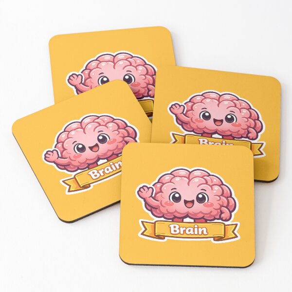 Item preview, Cute Smiling Brain Anatomy and Mental Health Mascot designed and sold by SplashTastic.