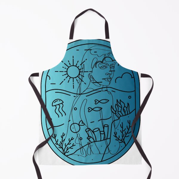 Item preview, Aquatic Horizon – Jellyfish & Sun One Line Portrait designed and sold by Kanniax.