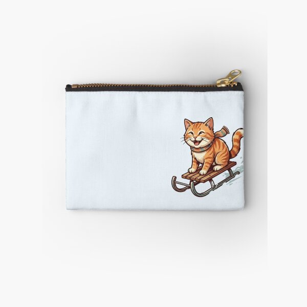 Item preview, Happy Ginger Cat Sledding Winter Fun designed and sold by HappySproutArt.
