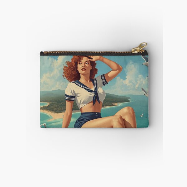 Item preview, 1940s Pin‑Up Girl Bomber Nose Art | Vintage WWII Sailor Illustration designed and sold by MissSaylor.