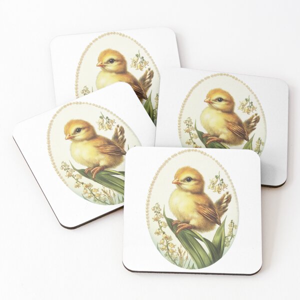 Item preview, Vintage Easter chick botanical oval illustration designed and sold by olenapetol.