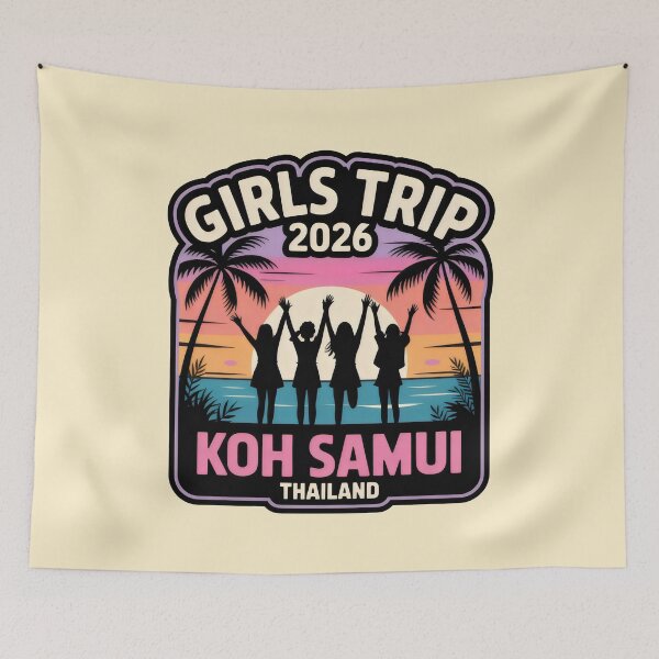 Item preview, Koh Samui Thailand Girls Trip 2026 Tropical Vacation Badge designed and sold by SplashTastic.