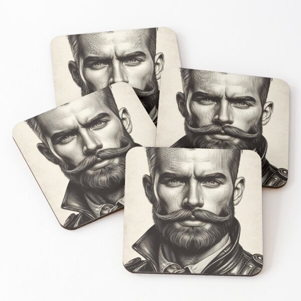Item preview, Vintage Homme Black & White Etching Gay Pride Graphic Design designed and sold by ItsAKinkThing.