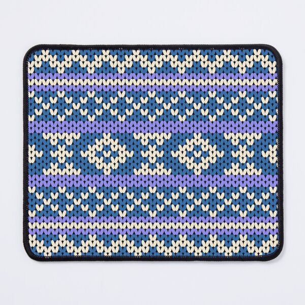 Item preview, A knitted pattern in shades of dark blue and purple, with cream-colored stripes in a native boho style. designed and sold by Nengsang.